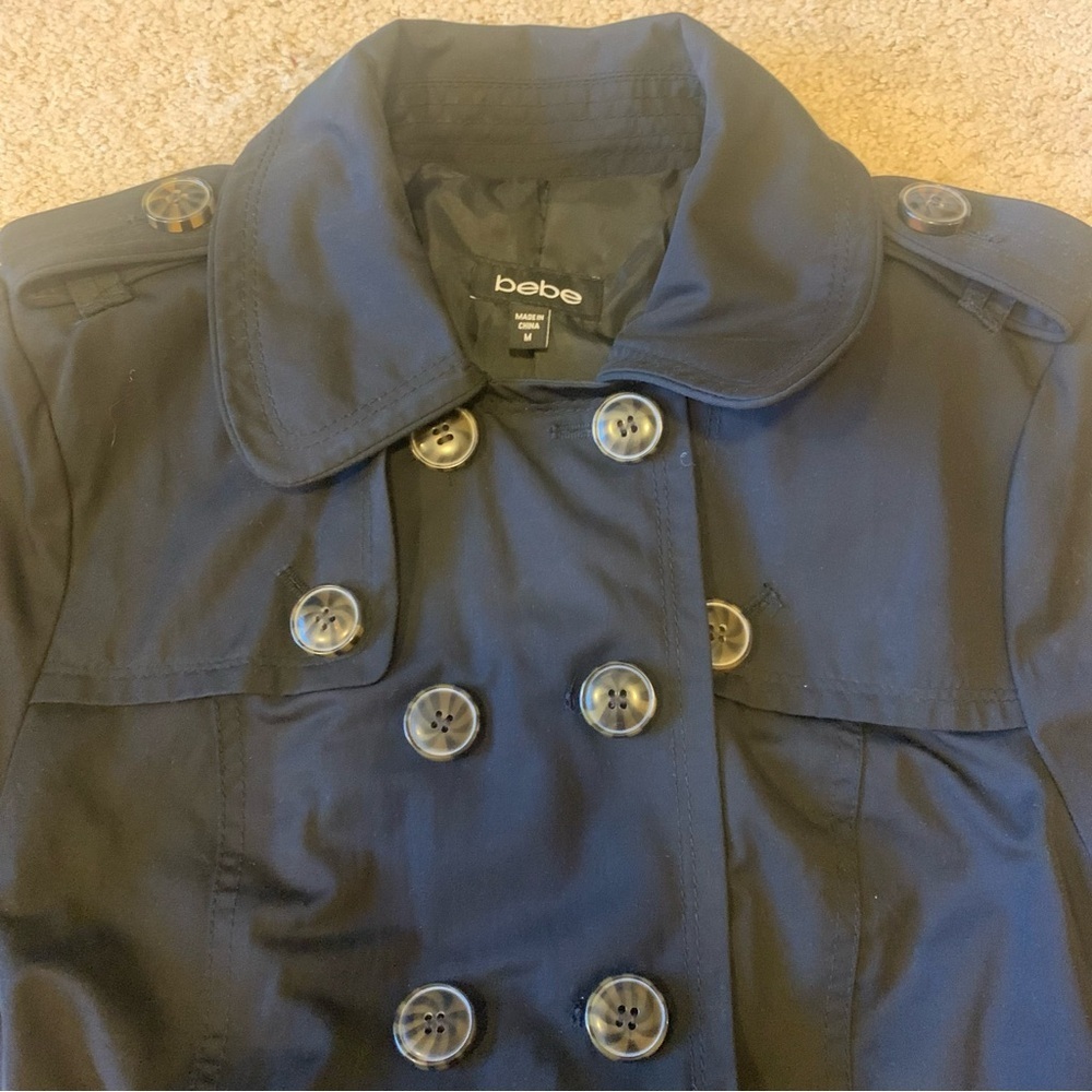 Bebe Black Double Breasted 3/4 sleeve Jacket - Picture 3 of 8